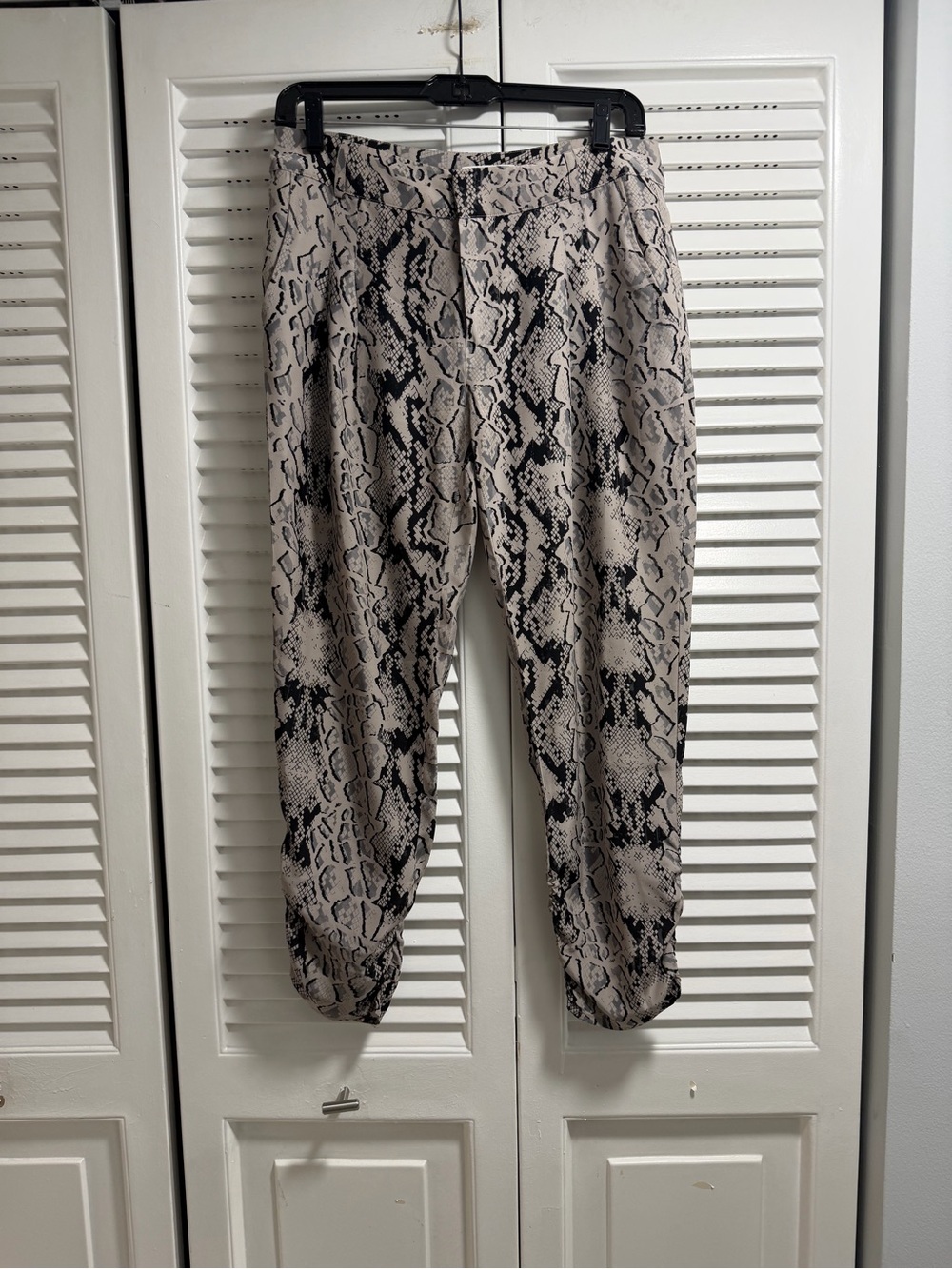 Parker Black and Gray Silk Snake Print jogger